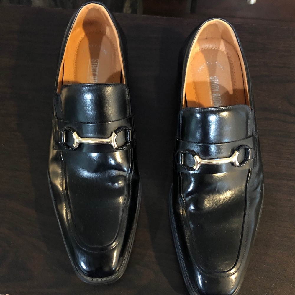 Men's Stacy Adams Black Leather Bit Loafers, like new, no box size 10M